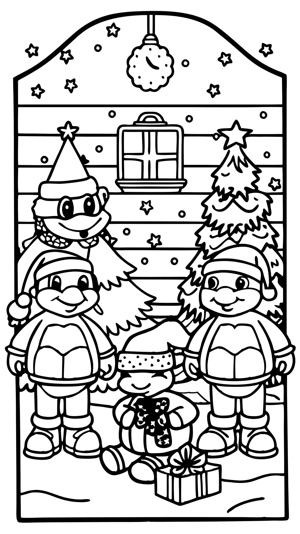 coloriage de Noël tmnt